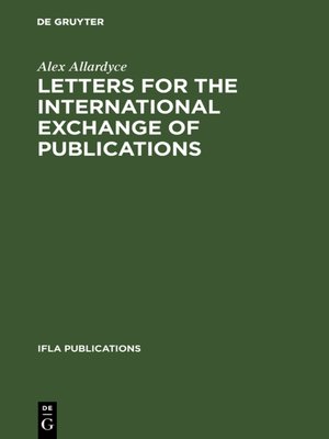 cover image of Letters for the international exchange of publications